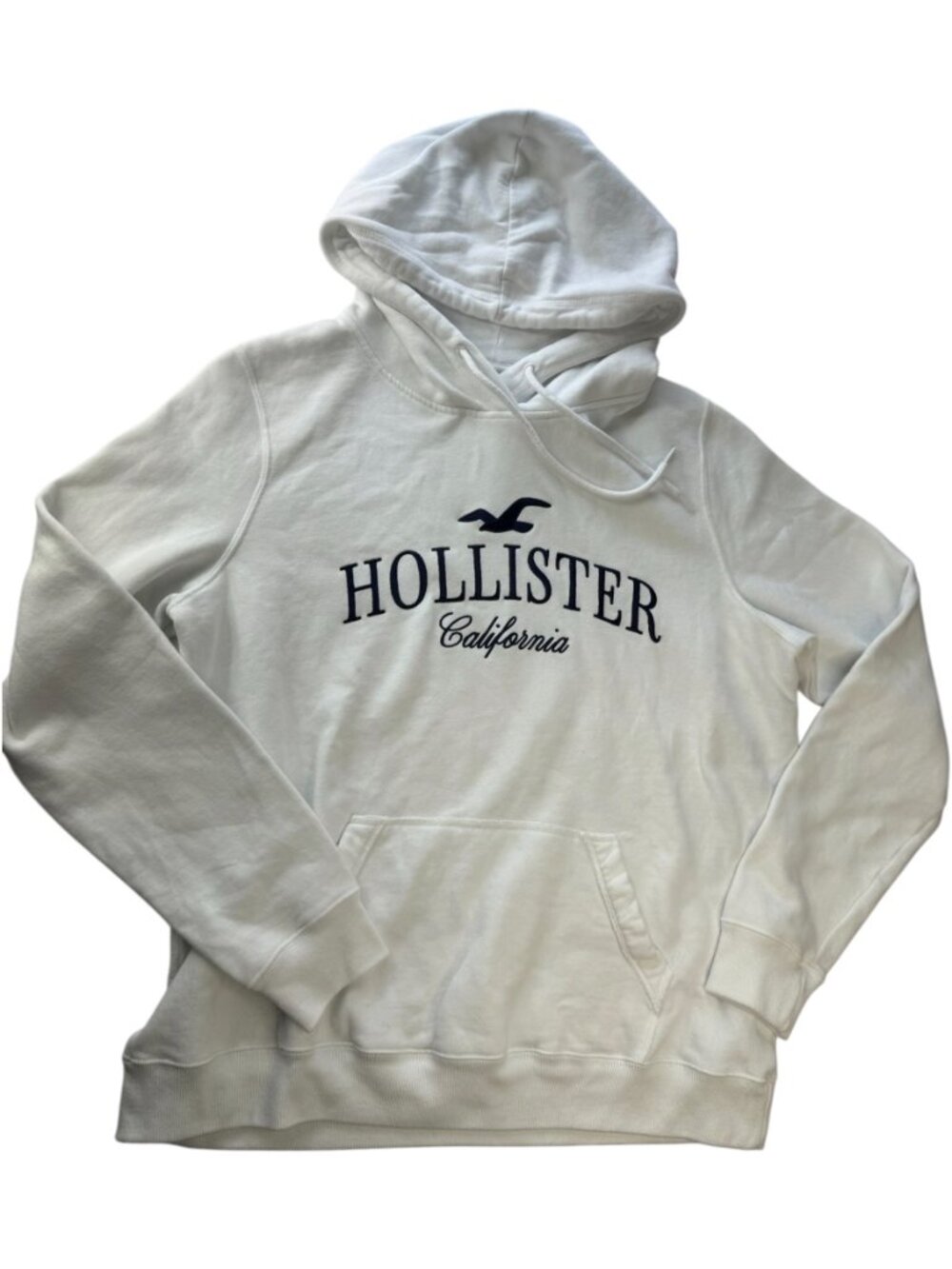 HOLLISTER California White Hoodie Sweatshirt Size Women's Large. Fleece. Hooded